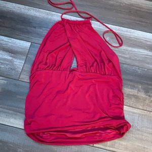 Express keyhole red halter style top.